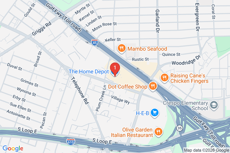 Map showing HOME DEPOT #6509 location