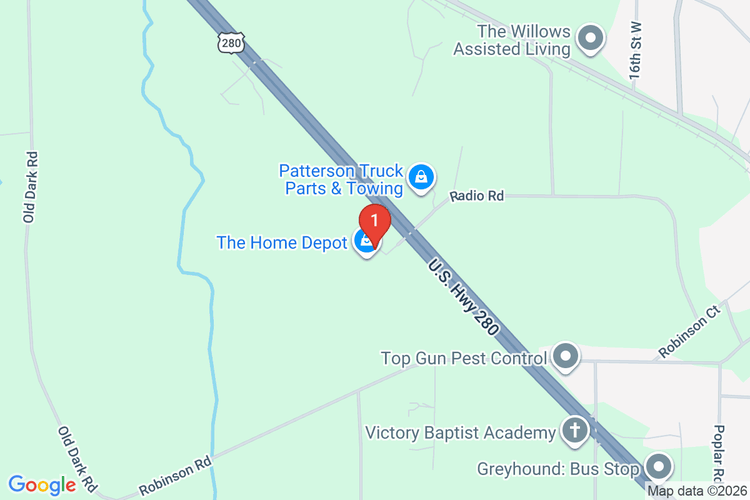 Map showing HOME DEPOT #6889 location