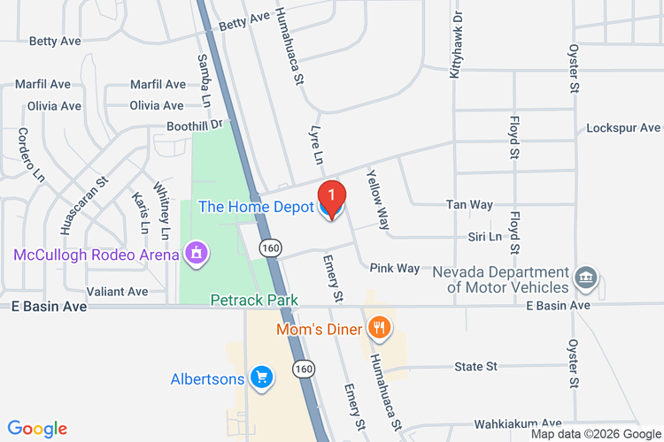 Map showing HOME DEPOT #3322 location