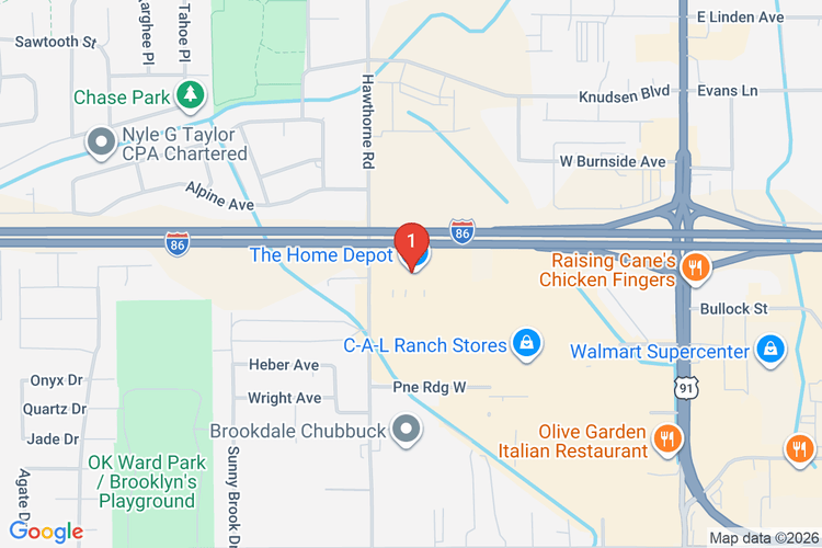 Map showing HOME DEPOT #1807 location