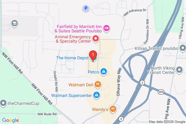 Map showing HOME DEPOT #4741 location