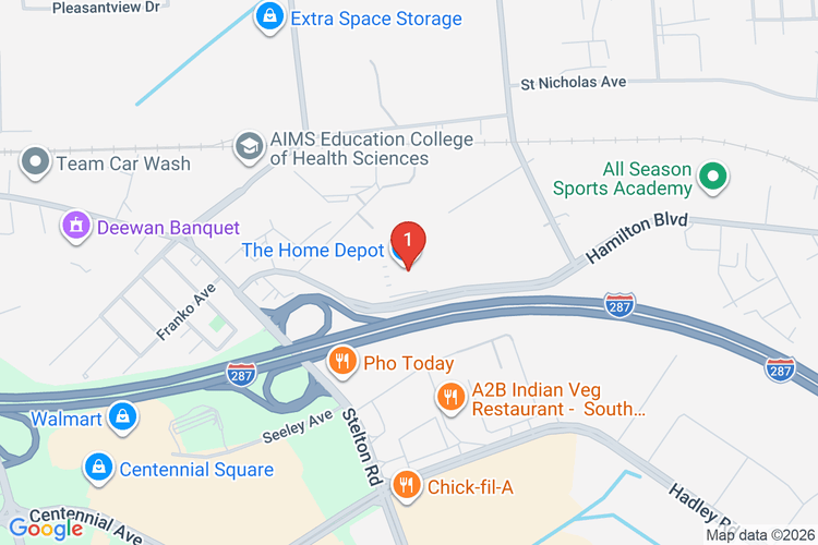 Map showing HOME DEPOT #0903 location