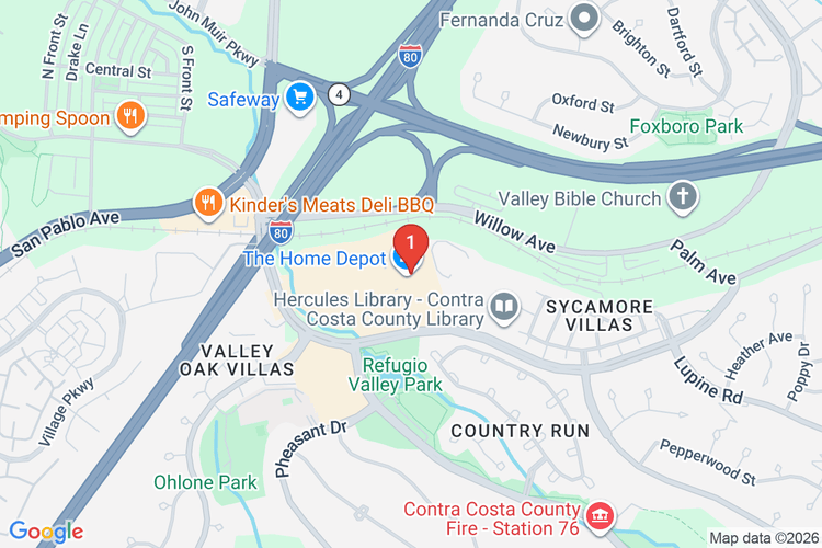 Map showing HOME DEPOT #1044 location