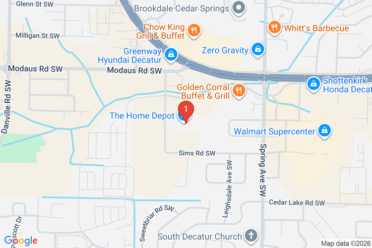 Map showing HOME DEPOT #0884 location