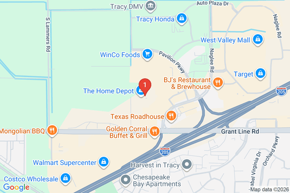 Map showing HOME DEPOT #1020 location