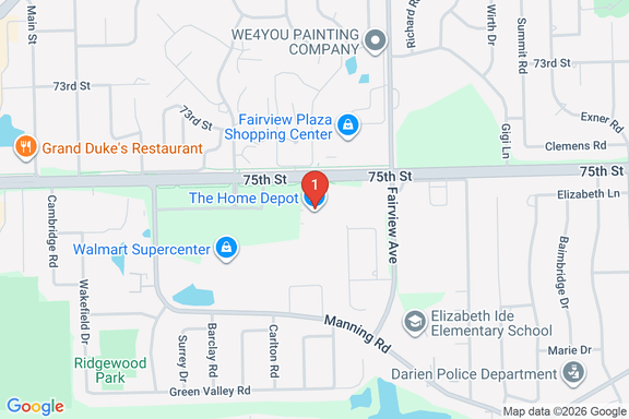 Map showing HOME DEPOT #1905 location