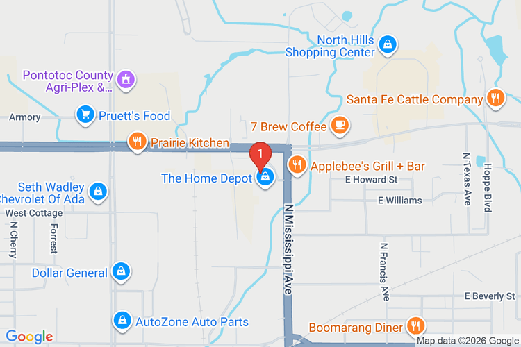 Map showing HOME DEPOT #3918 location