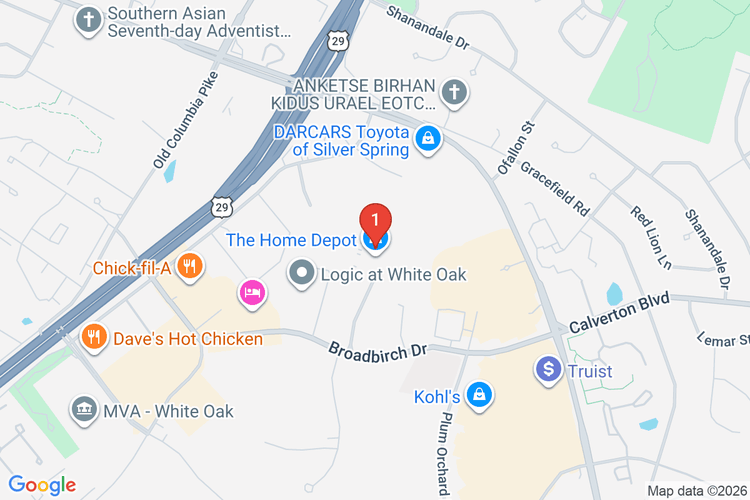 Map showing HOME DEPOT #2551 location