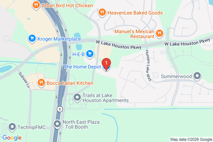 Map showing HOME DEPOT #1832 location