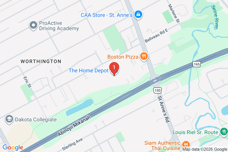Map showing HOME DEPOT CAN #7058 location
