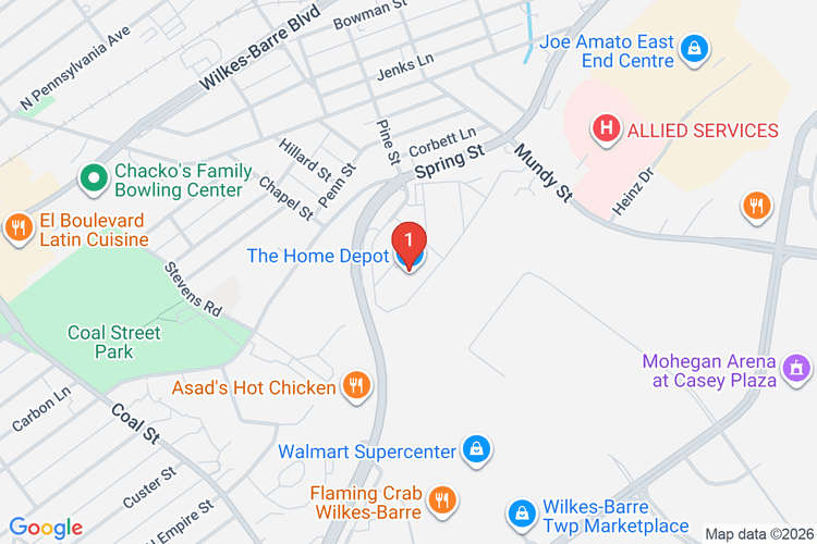Map showing HOME DEPOT #4122 location