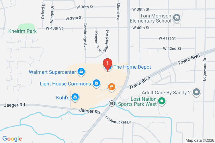 Map showing HOME DEPOT #6930 location