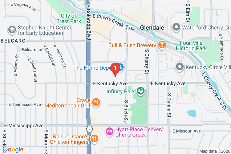 Map showing HOME DEPOT #1526 location