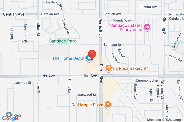 Map showing HOME DEPOT #1087 location