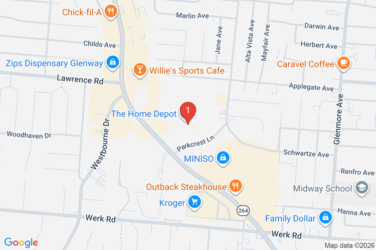 Map showing HOME DEPOT #3822 location