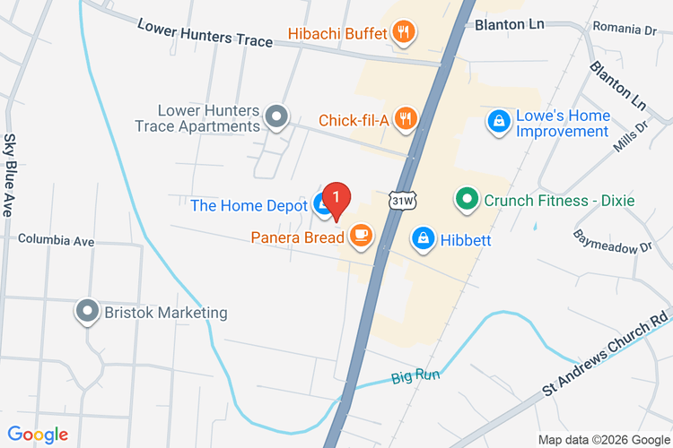 Map showing HOME DEPOT #2302 location