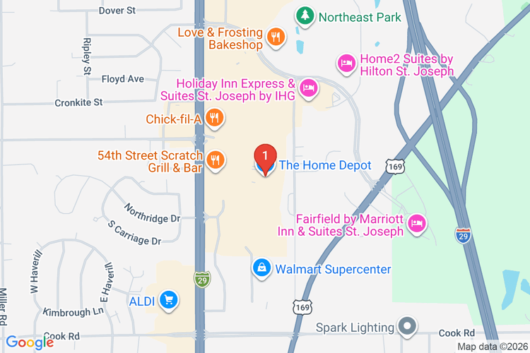 Map showing HOME DEPOT #8984 location