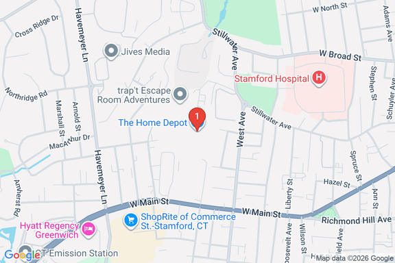 Map showing HOME DEPOT #6242 location