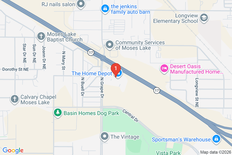 Map showing HOME DEPOT #8966 location