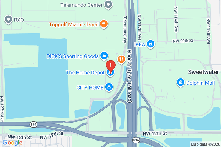Map showing HOME DEPOT #3331 location