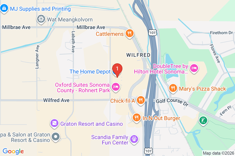 Map showing HOME DEPOT #0641 location