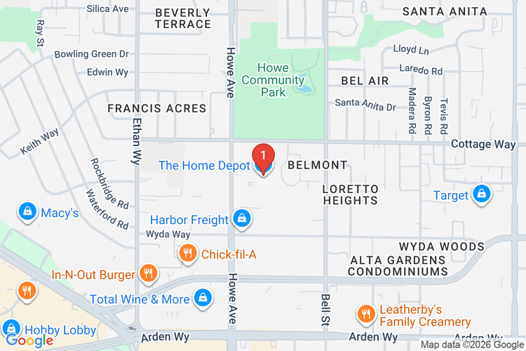 Map showing HOME DEPOT #6966 location