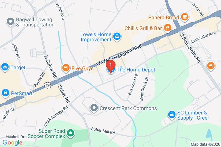 Map showing HOME DEPOT #1126 location