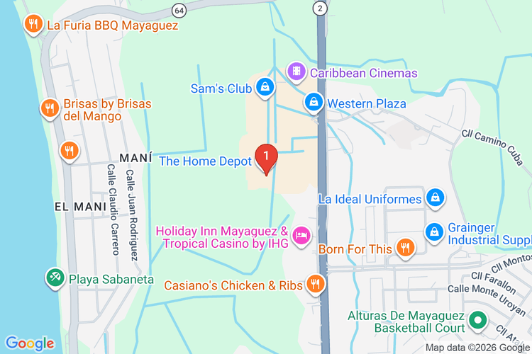 Map showing HOME DEPOT #6407 location
