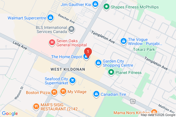 Map showing HOME DEPOT CAN #7180 location
