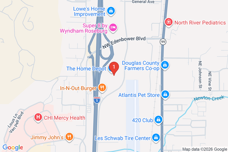 Map showing HOME DEPOT #4020 location
