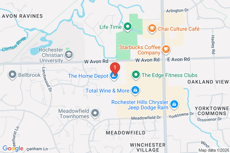 Map showing HOME DEPOT #2727 location