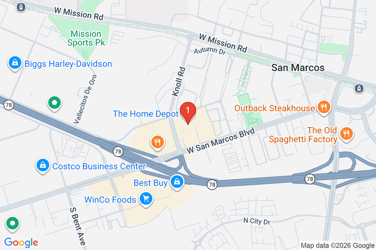 Map showing HOME DEPOT #6656 location