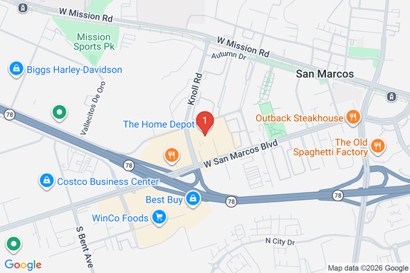 Map showing HOME DEPOT #6656 location