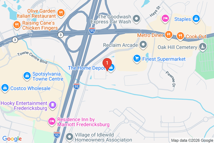 Map showing HOME DEPOT #4620 location