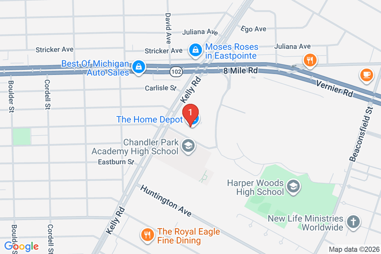 Map showing HOME DEPOT #2718 location