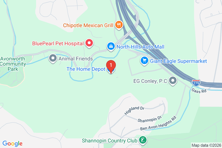 Map showing HOME DEPOT #4123 location
