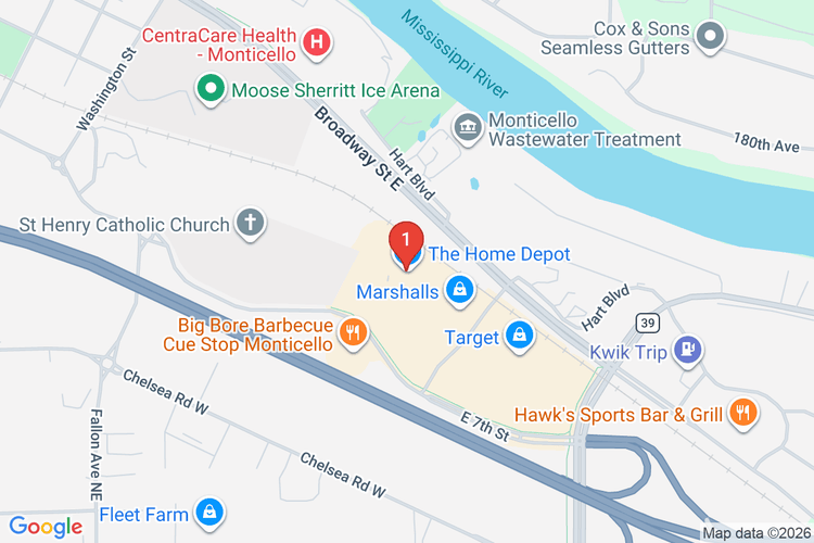 Map showing HOME DEPOT #2840 location