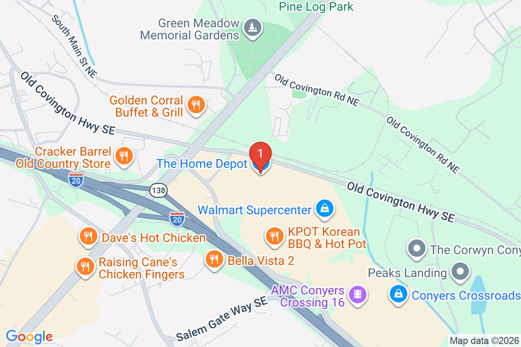 Map showing HOME DEPOT #0128 location