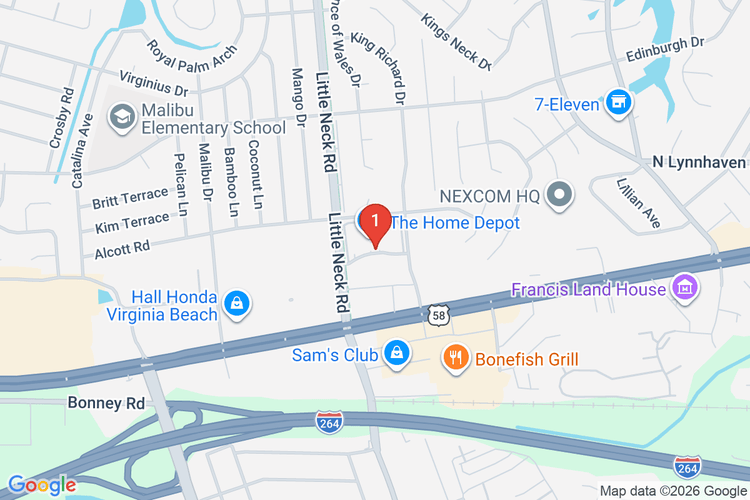 Map showing HOME DEPOT #4614 location