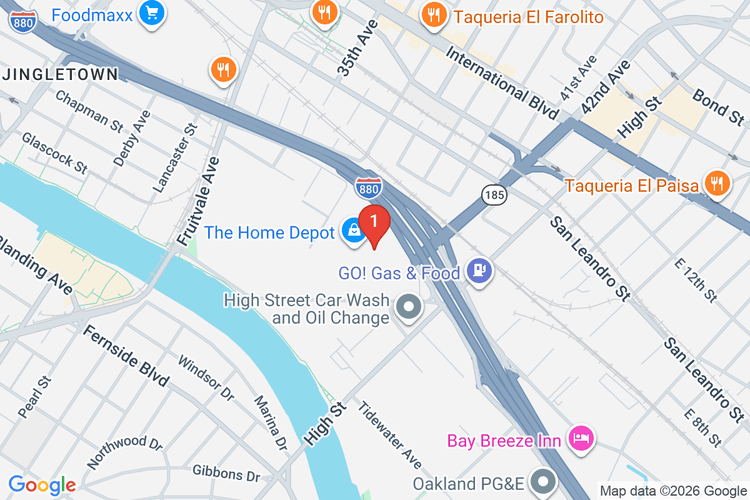 Map showing HOME DEPOT #1007 location