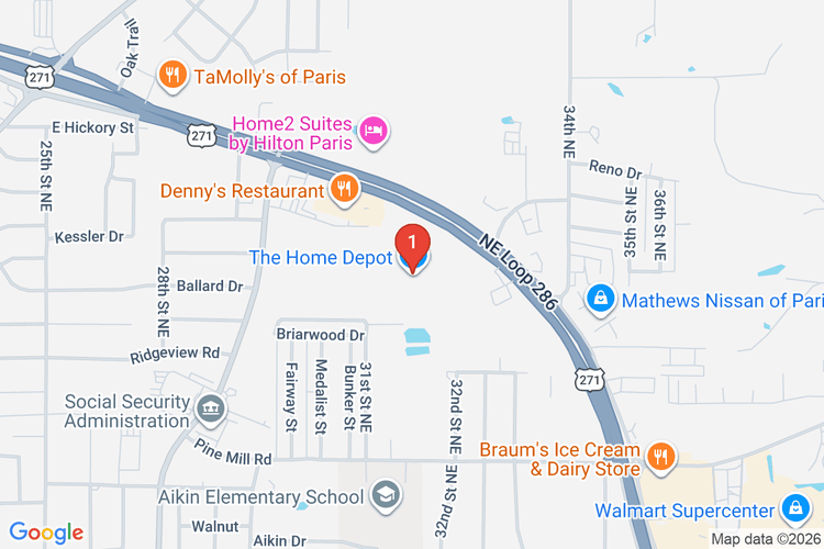 Map showing HOME DEPOT #6566 location
