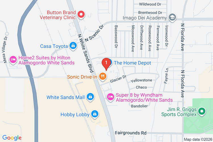 Map showing HOME DEPOT #3516 location