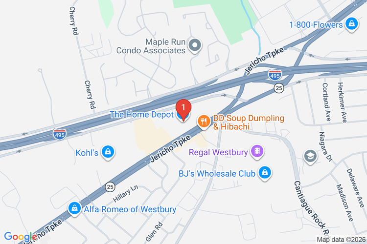 Map showing HOME DEPOT #1213 location