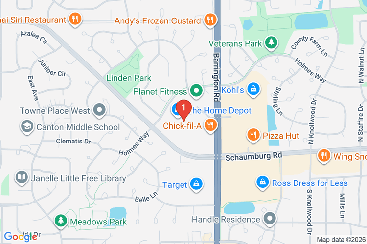 Map showing HOME DEPOT #1904 location