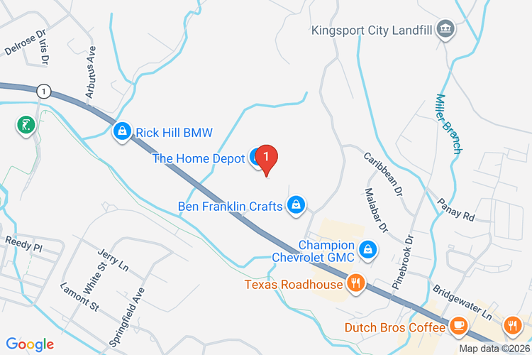 Map showing HOME DEPOT #0702 location