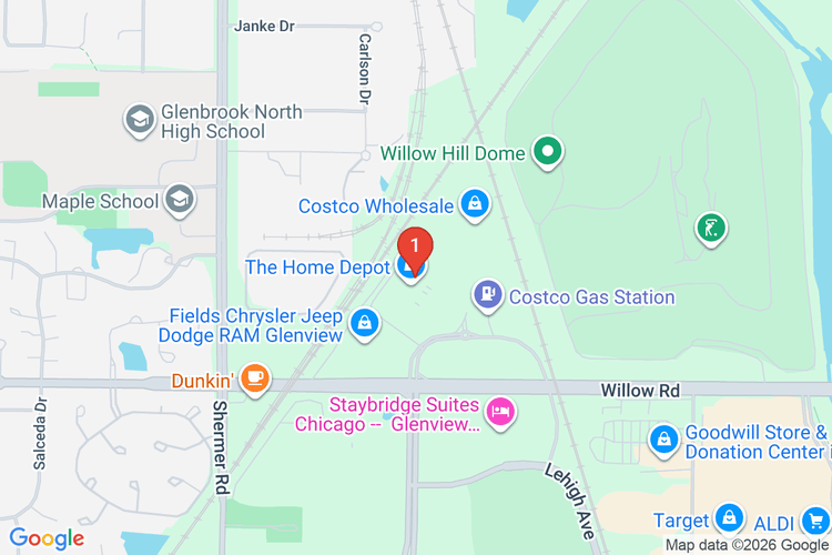 Map showing HOME DEPOT #1987 location