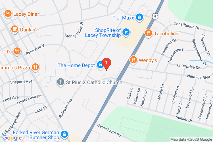 Map showing HOME DEPOT #0969 location