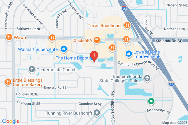 Map showing HOME DEPOT #6336 location