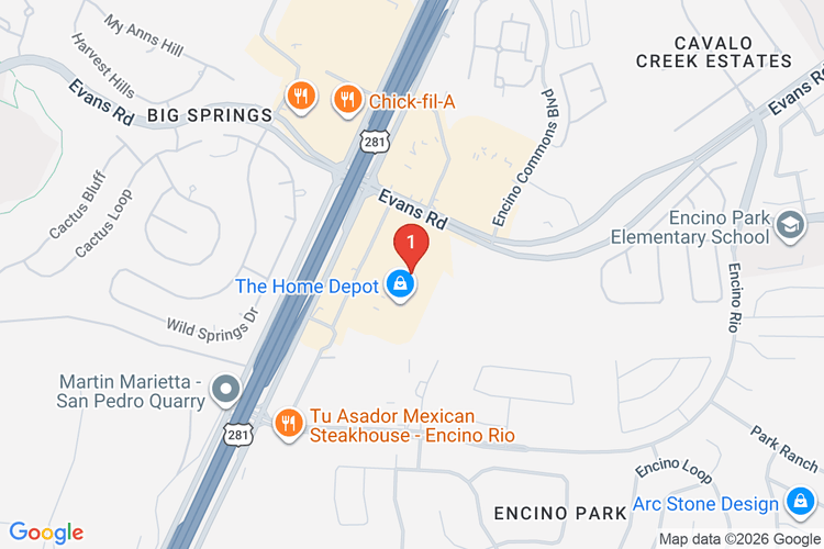 Map showing HOME DEPOT #6550 location