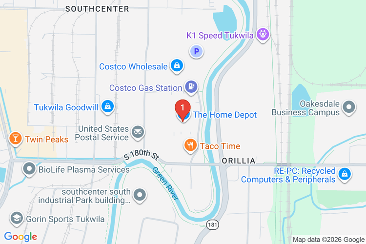 Map showing HOME DEPOT #4705 location
